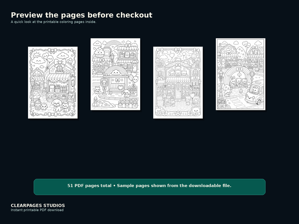 Candy Lane Coloring Club — ClearPages preview: sample page gallery