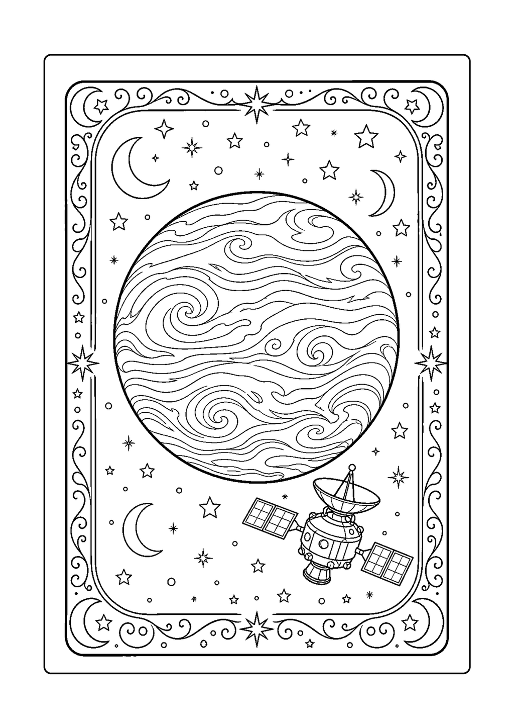 Color the Cosmos: Planets and Moons sample coloring page 3