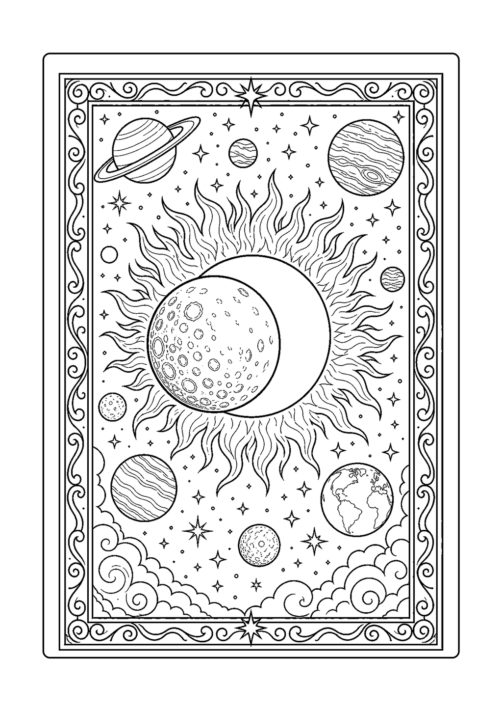 Color the Cosmos: Planets and Moons sample coloring page 4