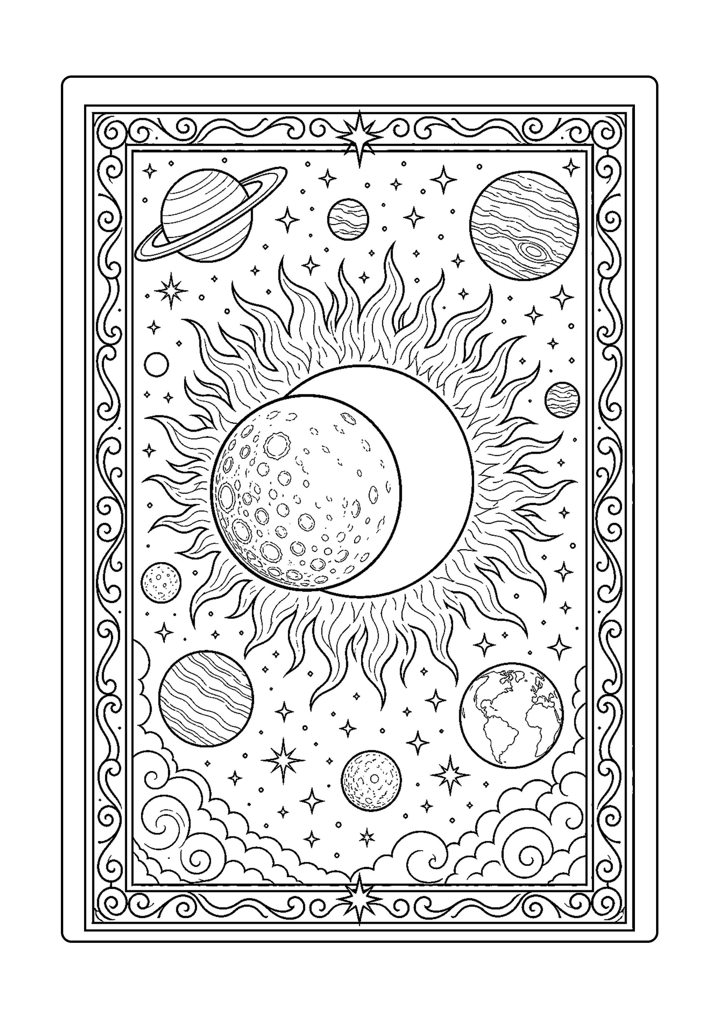 Color the Cosmos: Planets and Moons sample coloring page 4