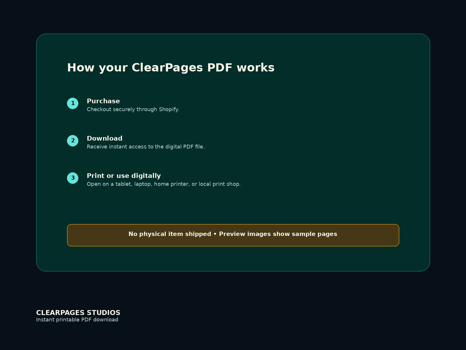 First Pages for Little Hands — ClearPages preview: digital download info