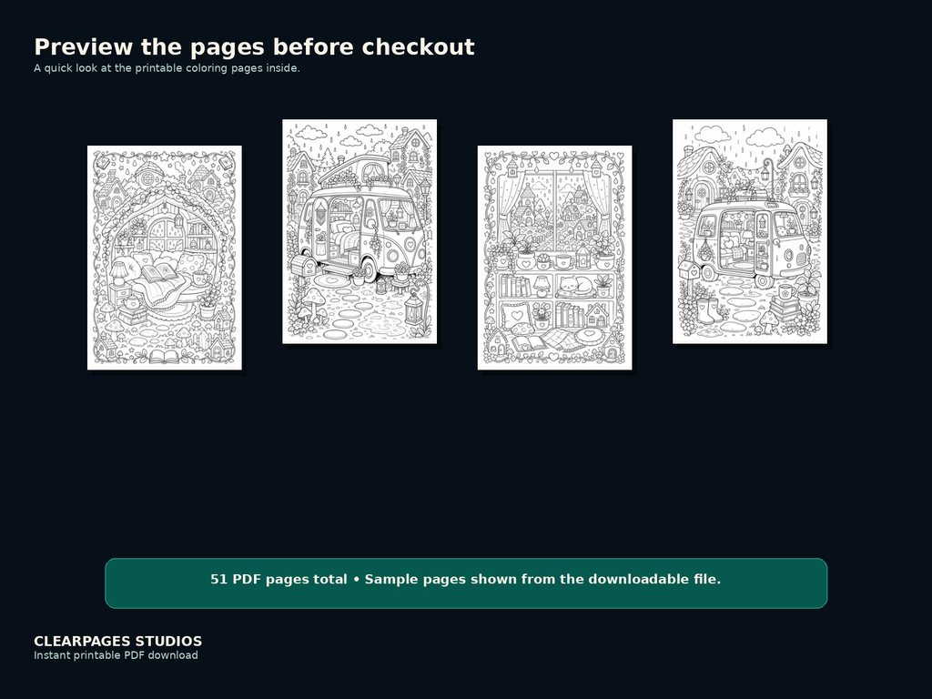 Rainy Windows & Tiny Rooms — ClearPages preview: sample page gallery