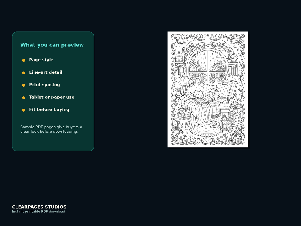 Rainy Windows & Tiny Rooms — ClearPages preview: close-up page preview