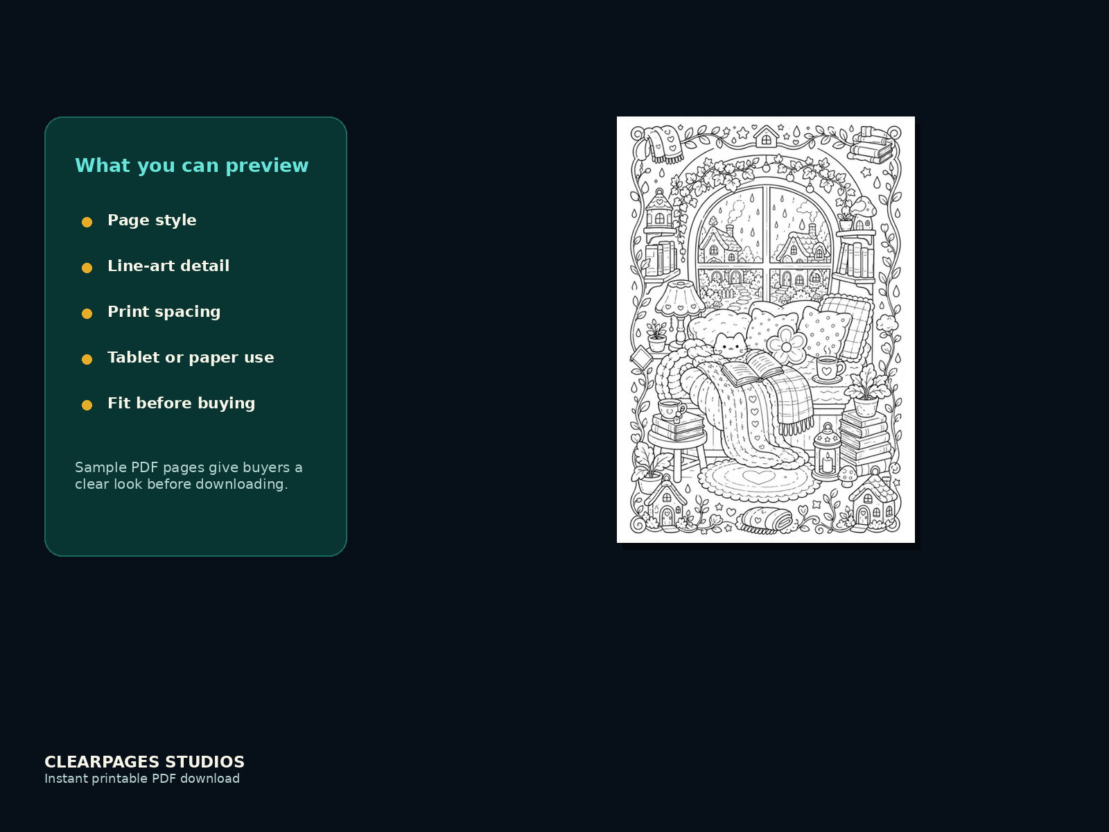 Rainy Windows & Tiny Rooms — ClearPages preview: close-up page preview