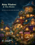 Rainy Windows & Tiny Rooms printable coloring book cover