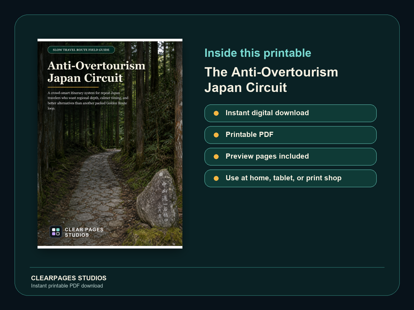 The Anti-Overtourism Japan Circuit — ClearPages preview: cover and instant download