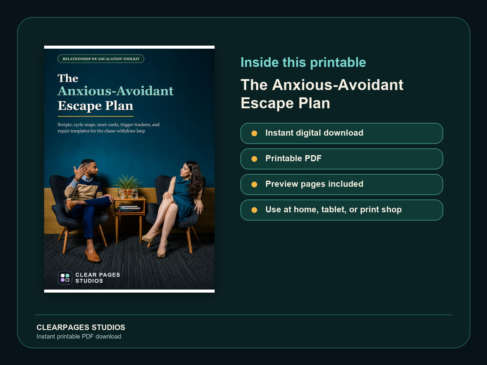 The Anxious-Avoidant Escape Plan — ClearPages preview: cover and instant download